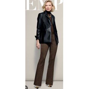 Cabi Womens James Faux Leather Black Blazer Jacket size large pockets new